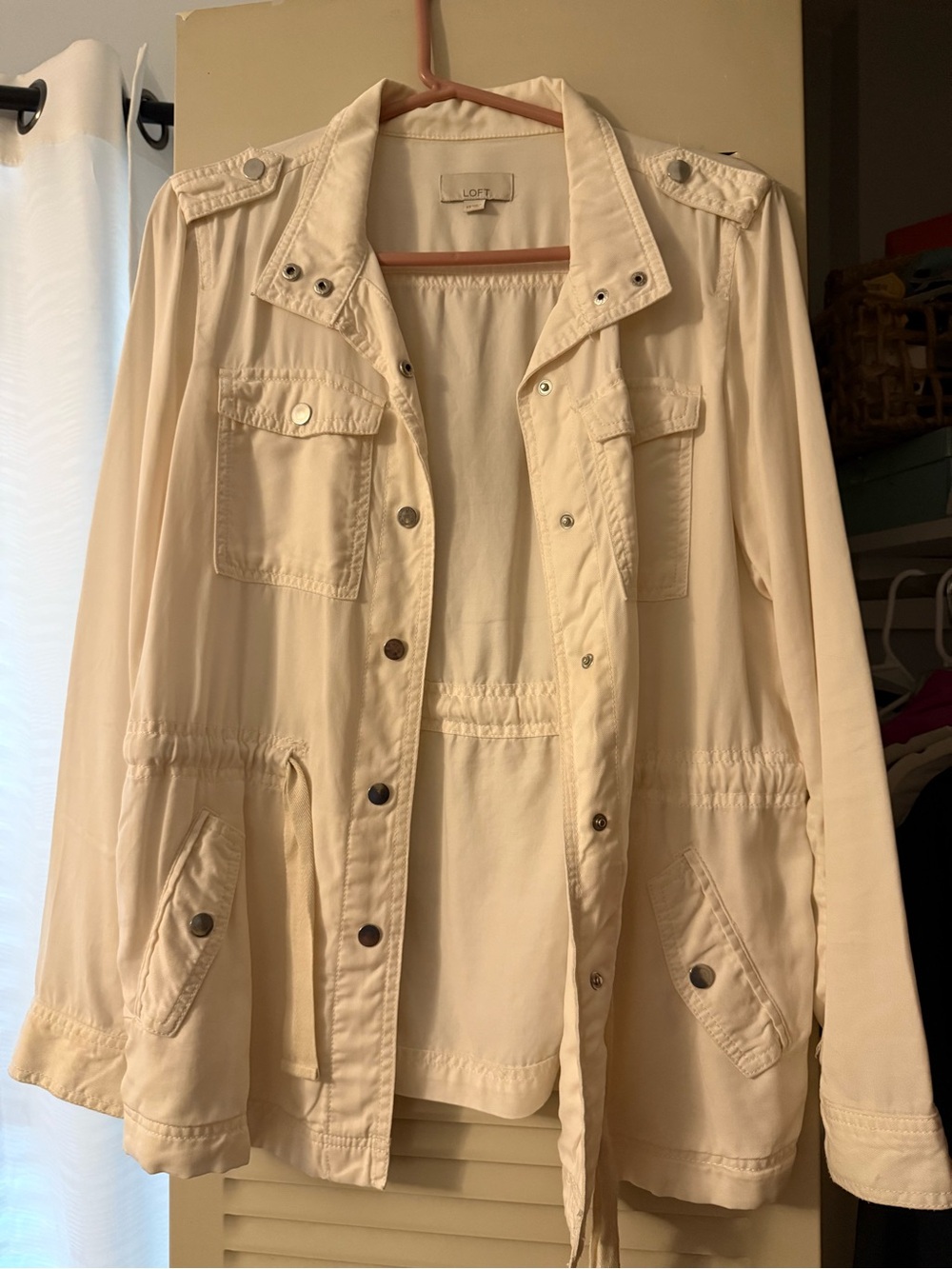 LOFT Cream Utility Anorak Jacket for Women